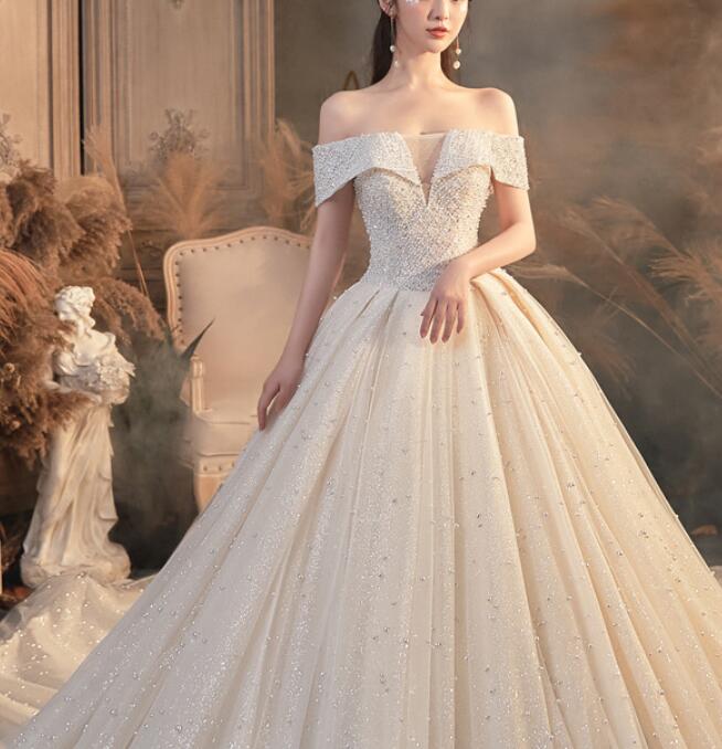 bridal veil wedding dress off shoulder sexy lace princess