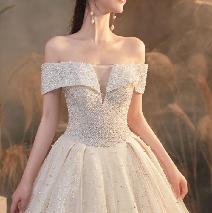 bridal veil wedding dress off shoulder sexy lace princess