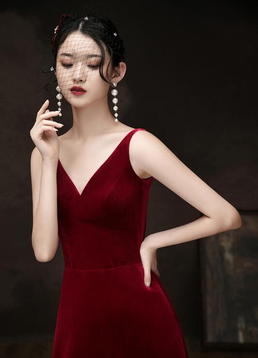 party dress Engagement Cheongsam French red wedding