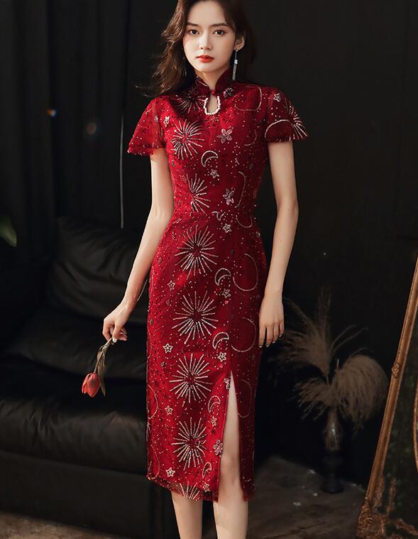 wedding dress Engagement Chinese-style Cheongsam dress