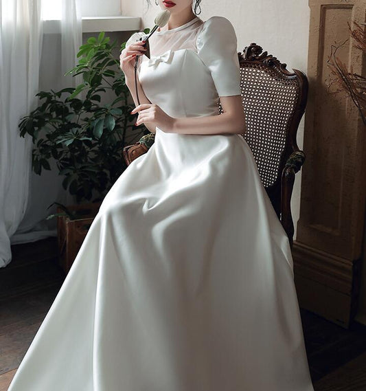 Wedding dress evening dress bride main yarn retro heavy industry light gauze dress wedding women drag tail slimming