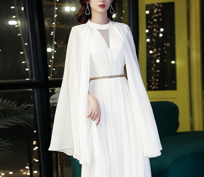 Evening dress 2023 new style banquet French light luxury niche design texture white dress