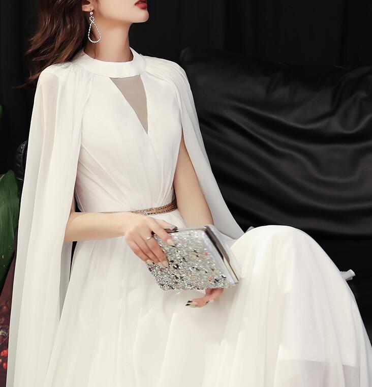 Evening dress 2023 new style banquet French light luxury niche design texture white dress