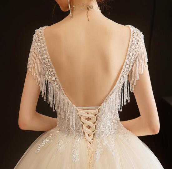 Wedding Dress 2022 Spring new French light super fairy cover arm sen quality dream wedding dress