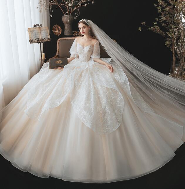 Wedding dress 2022 Spring/summer new bride temperament maternity forest super fairy dream big tail