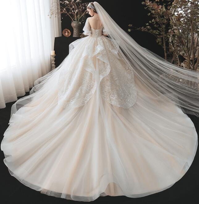 Wedding dress 2022 Spring/summer new bride temperament maternity forest super fairy dream big tail