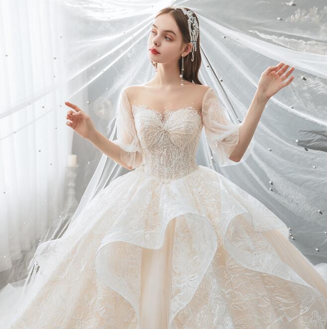 Wedding dress 2022 Spring/summer new bride temperament maternity forest super fairy dream big tail