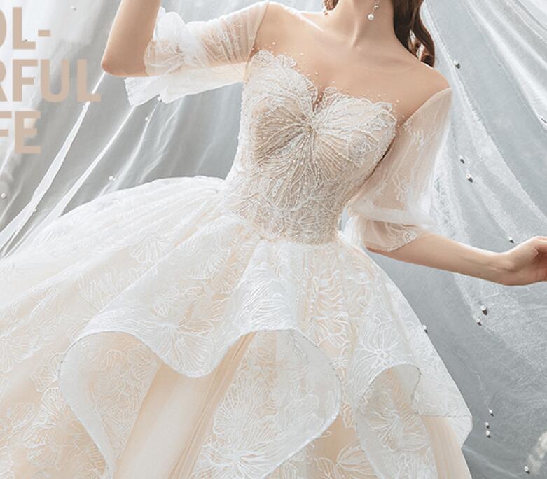 Wedding dress 2022 Spring/summer new bride temperament maternity forest super fairy dream big tail