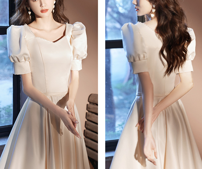 Evening dress winter new champagne princess temperament socialite banquet dress usually can wear a skirt