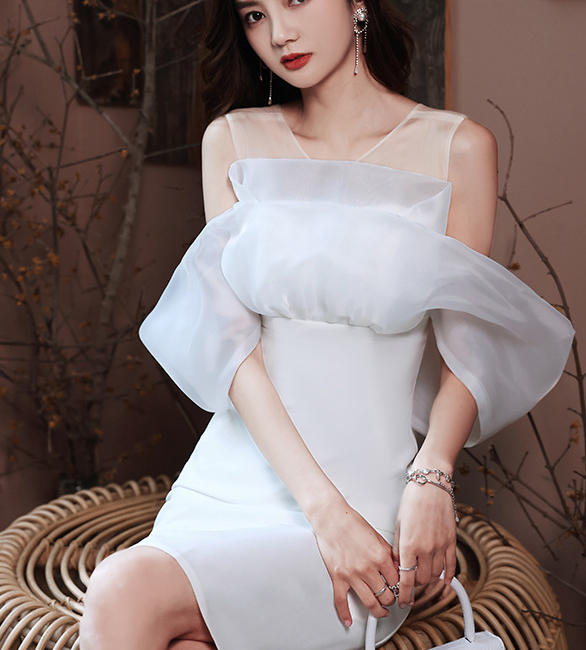 White evening dress 2021 new dress to attend a wedding dress