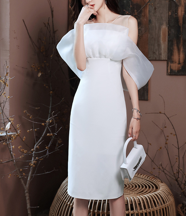 White evening dress 2021 new dress to attend a wedding dress