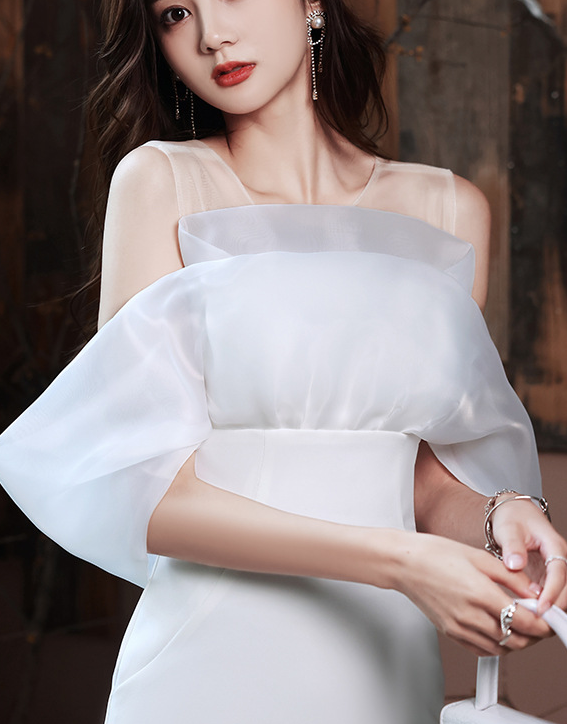 White evening dress 2021 new dress to attend a wedding dress