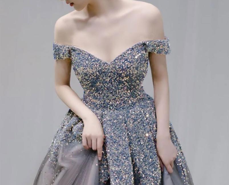 Mermaid~~European and American strapless sequins Palace fantasy princess pompous dress wedding dress