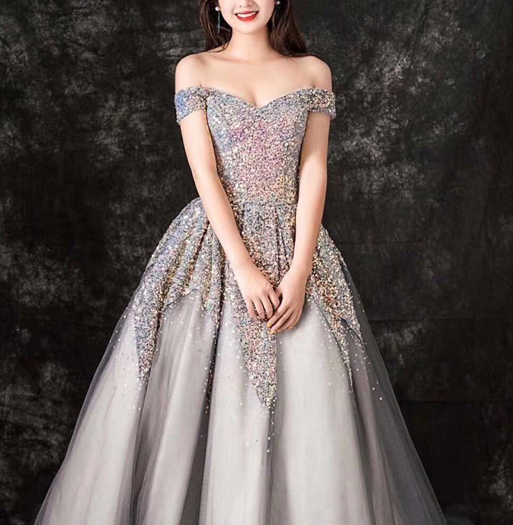 Mermaid~~European and American strapless sequins Palace fantasy princess pompous dress wedding dress