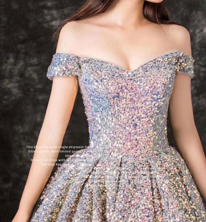 Mermaid~~European and American strapless sequins Palace fantasy princess pompous dress wedding dress