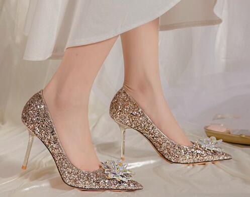 French style wedding shoes autumn 2022 new main wedding shoes bridal shoes bridesmaid crystal stiletto heels female wholesale