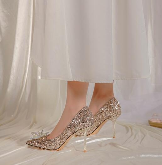 French style wedding shoes autumn 2022 new main wedding shoes bridal shoes bridesmaid crystal stiletto heels female wholesale