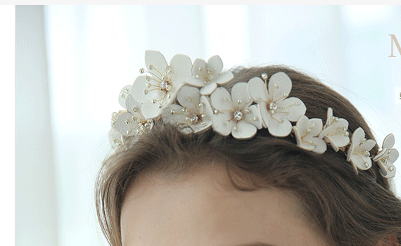 Bridal headdress Wedding ornament Crown hair ornament handmade garland hair hoop Wedding dress dress accessories