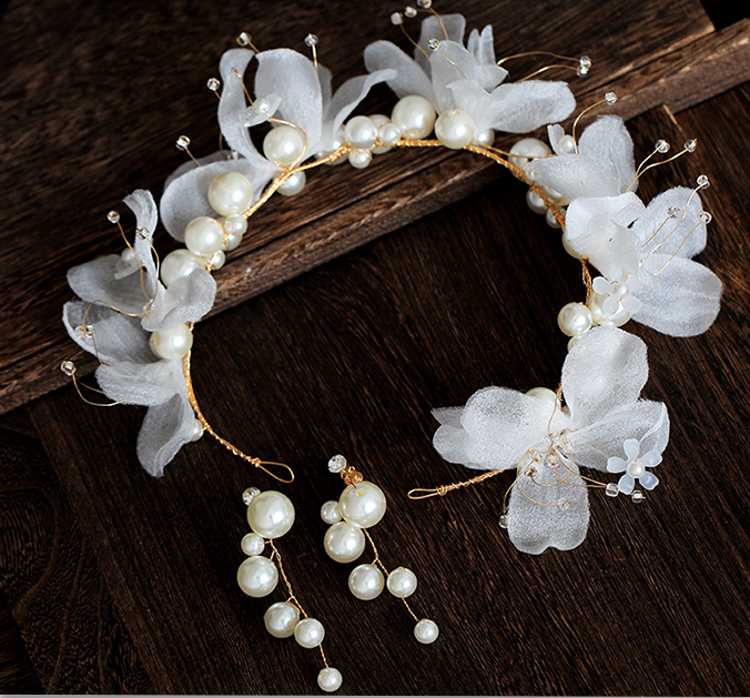 flower crown Bridal head accessories  pearl hair accessories