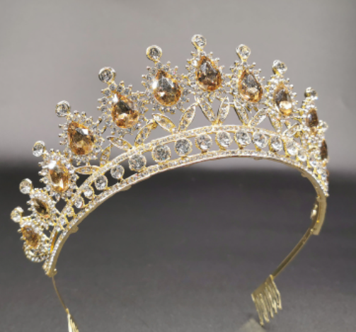 Party hair accessory Bridal crown Baroque golden color crown wedding hair accessories