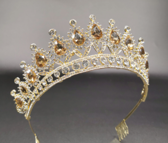 Party hair accessory Bridal crown Baroque golden color crown wedding hair accessories