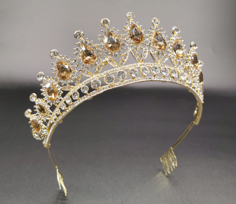 Party hair accessory Bridal crown Baroque golden color crown wedding hair accessories