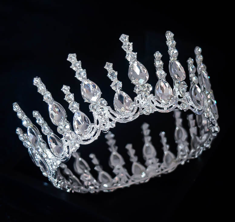 Crown Bridal tiara Birthday Princess Round tiara Wedding dress Wedding dress Accessories Sweet Princess Crystal tiara