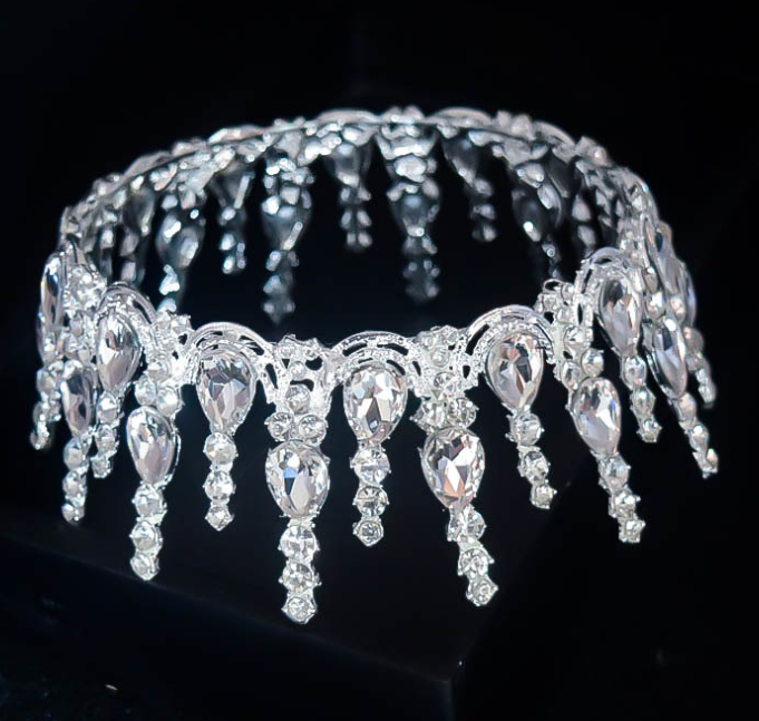 Crown Bridal tiara Birthday Princess Round tiara Wedding dress Wedding dress Accessories Sweet Princess Crystal tiara