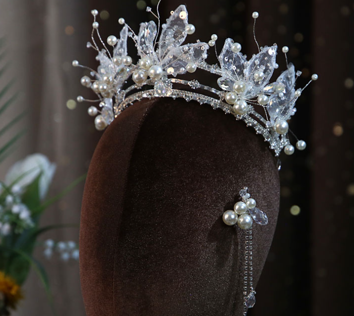 Crown Handmade crystal beaded luxury atmospheric crown tiara wedding banquet dress accessories