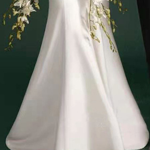 French light wedding dress 2021 new bride satin fish tail show thin temperament sen super fairy long sleeve yarn summer