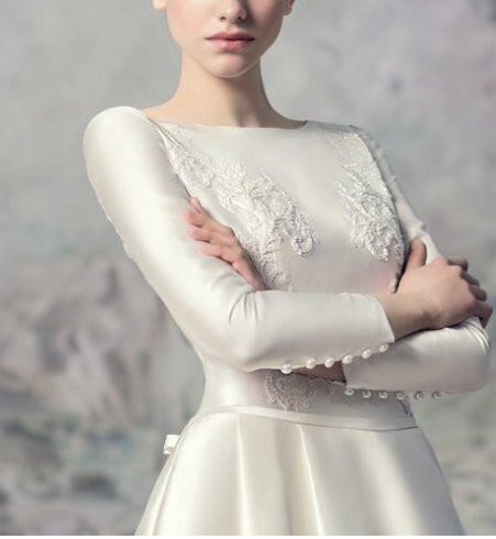 New foreign trade wedding dress wholesale Korean bride wedding high-end lace long sleeve wedding custom