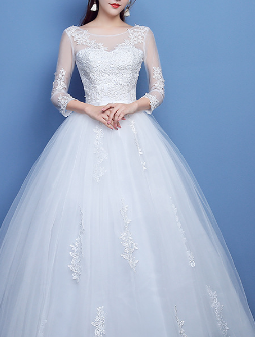 Main light wedding dress 2022 new bride one shoulder long sleeves neat simple large size out gauze shadow