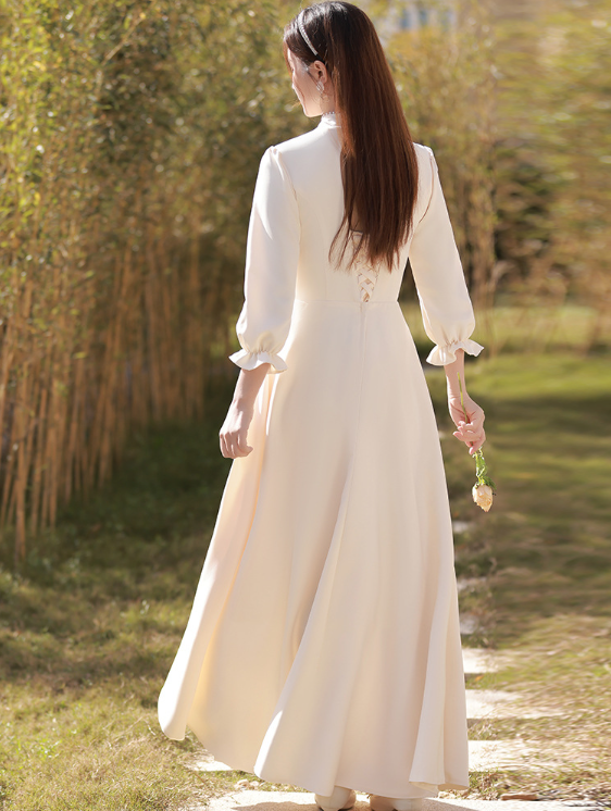 New spring long-sleeved Champagne wedding Sisterhood dress for 2022 Women can wear satin dresses