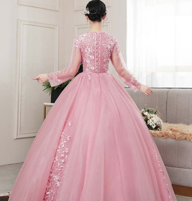 wedding dress pink dress dance evening dress long skirt for dinner