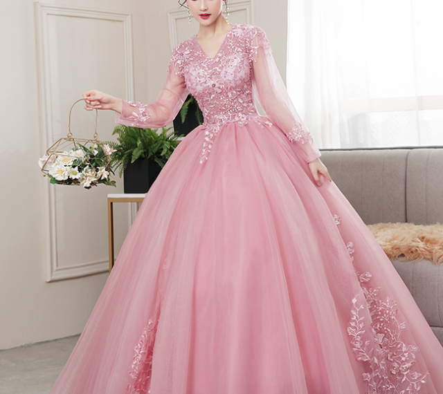 wedding dress pink dress dance evening dress long skirt for dinner