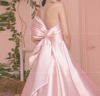 { 〓 Pink+ Big bowknot ❤ }  new satin level evening dress sexy strapless bow dress