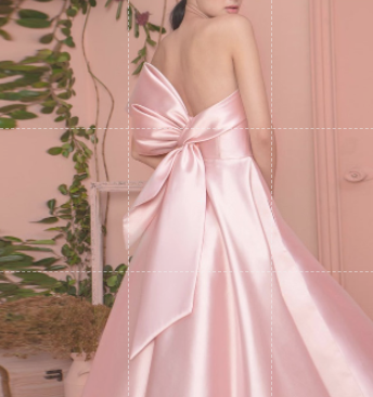 { 〓 Pink+ Big bowknot ❤ }  new satin level evening dress sexy strapless bow dress