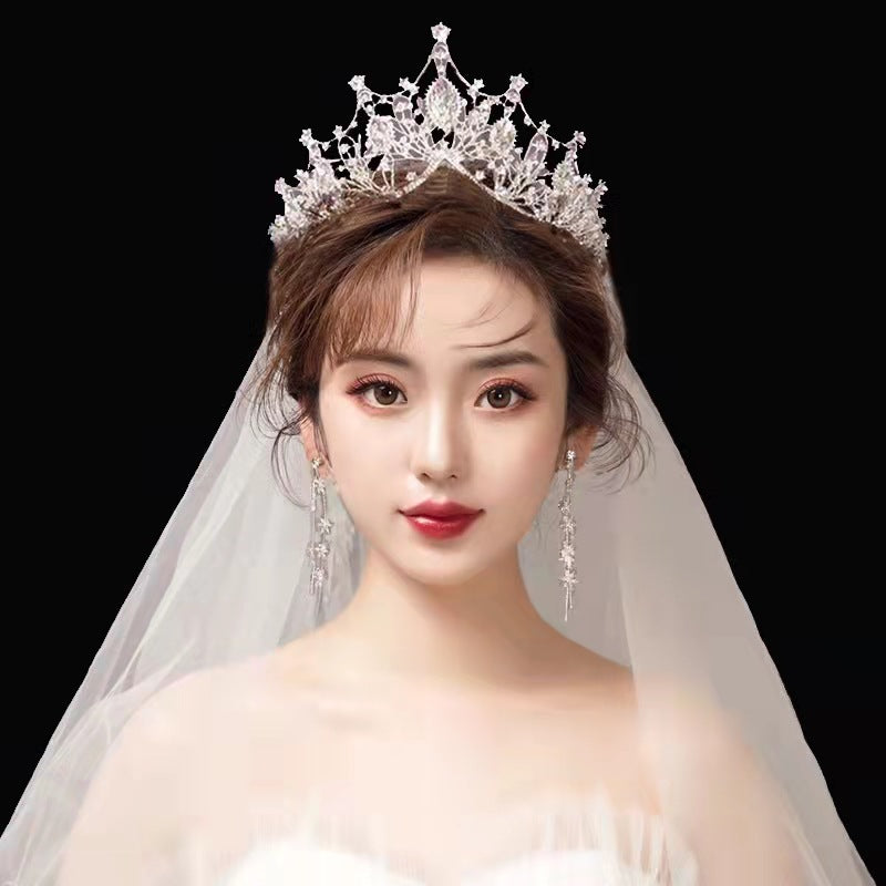 Hair Crown Alloy Diamond Crystal Crown Headdress Adult Ceremony Birthday Crown Wedding Dress Accessories Bride Tuinga Ornament H892