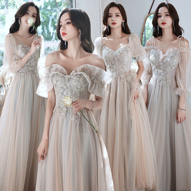 Bridesmaid Dress Women's Spring 2022 New Wedding Fairy Female Friends Sisters Party Party Dress Slimming Long H667