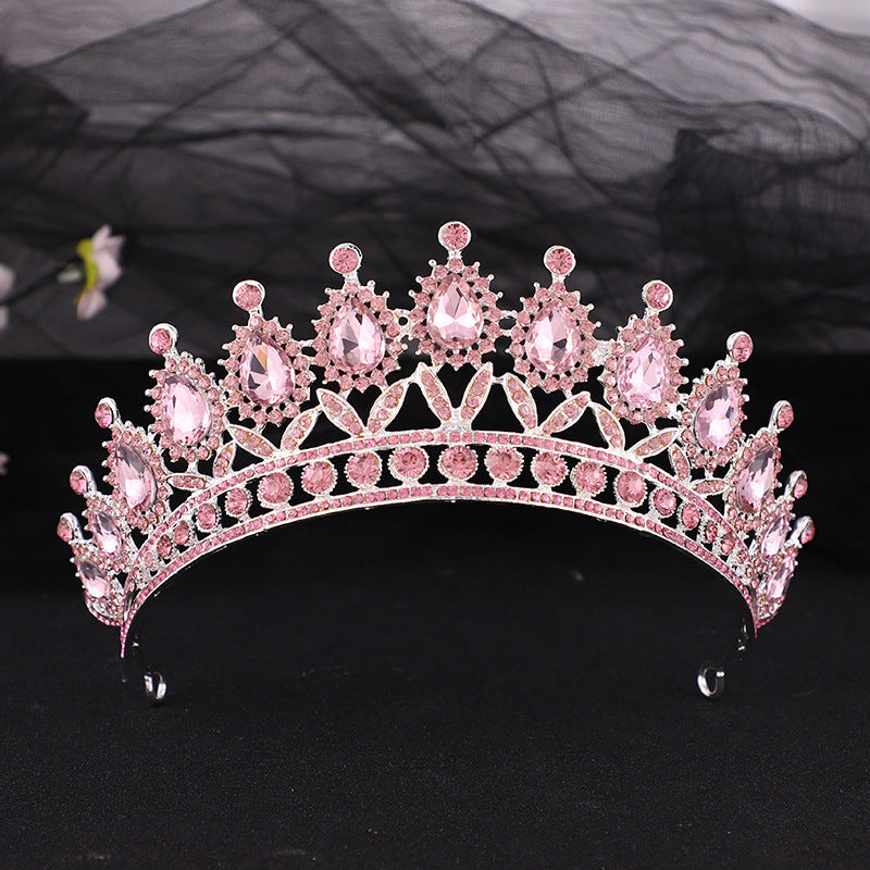 hair Crown European And American Bride Crown Baroque Drop-Shaped Diamond Princess Crown Performance Birthday Headdress Wedding Dress Accessories Crown LAS392