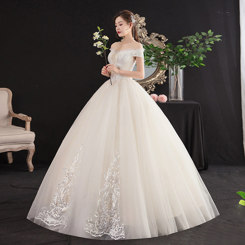 Wedding Dress Dinner Retro Minimalist Long Sleeve Trailing Hepburn H335