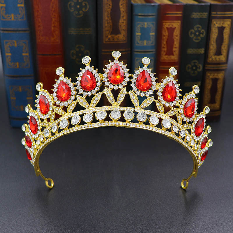 hair Crown European And American Bride Crown Baroque Drop-Shaped Diamond Princess Crown Performance Birthday Headdress Wedding Dress Accessories Crown LAS392