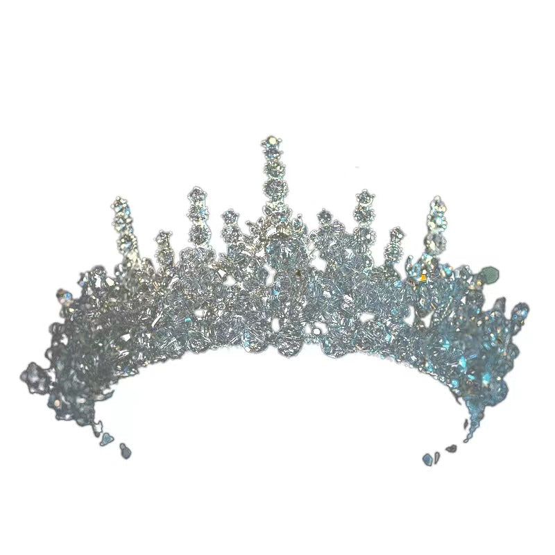 New Crown Headdress Bridal Hair Accessories Wedding Crown Wedding Dress Accessories High-End Crystal Princess Birthday Crown