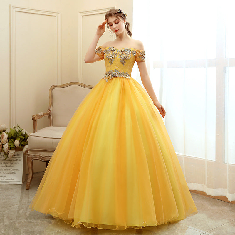 Evening Dress Pettiskirt Host Long Performance Dress Vocal Music Art Test Student Bel Canto Solo Stage Annual Party Dress Female H489