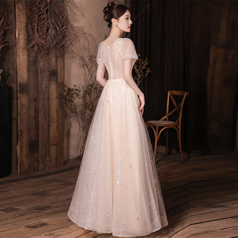 High-End Evening Dress Female Birthday Banquet Temperament Entry Lux High-Grade Bridesmaid Dress New L0669