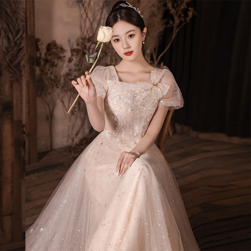 High-End Evening Dress Female Birthday Banquet Temperament Entry Lux High-Grade Bridesmaid Dress New L0669