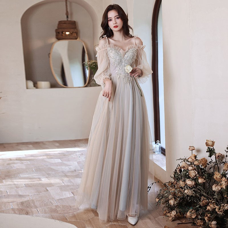 Bridesmaid Dress Women's Spring 2022 New Wedding Fairy Female Friends Sisters Party Party Dress Slimming Long H667