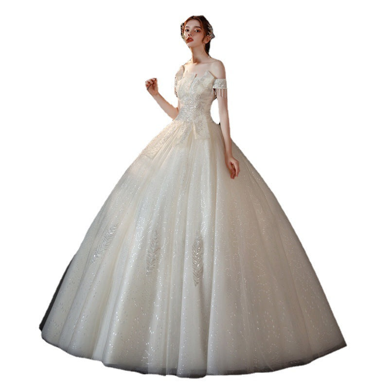 Starry Sky Main Wedding Dress 2022 New Wedding Dress Bride Graceful Mori Super Fairy Dream French Floor-Length Wedding Dress H224