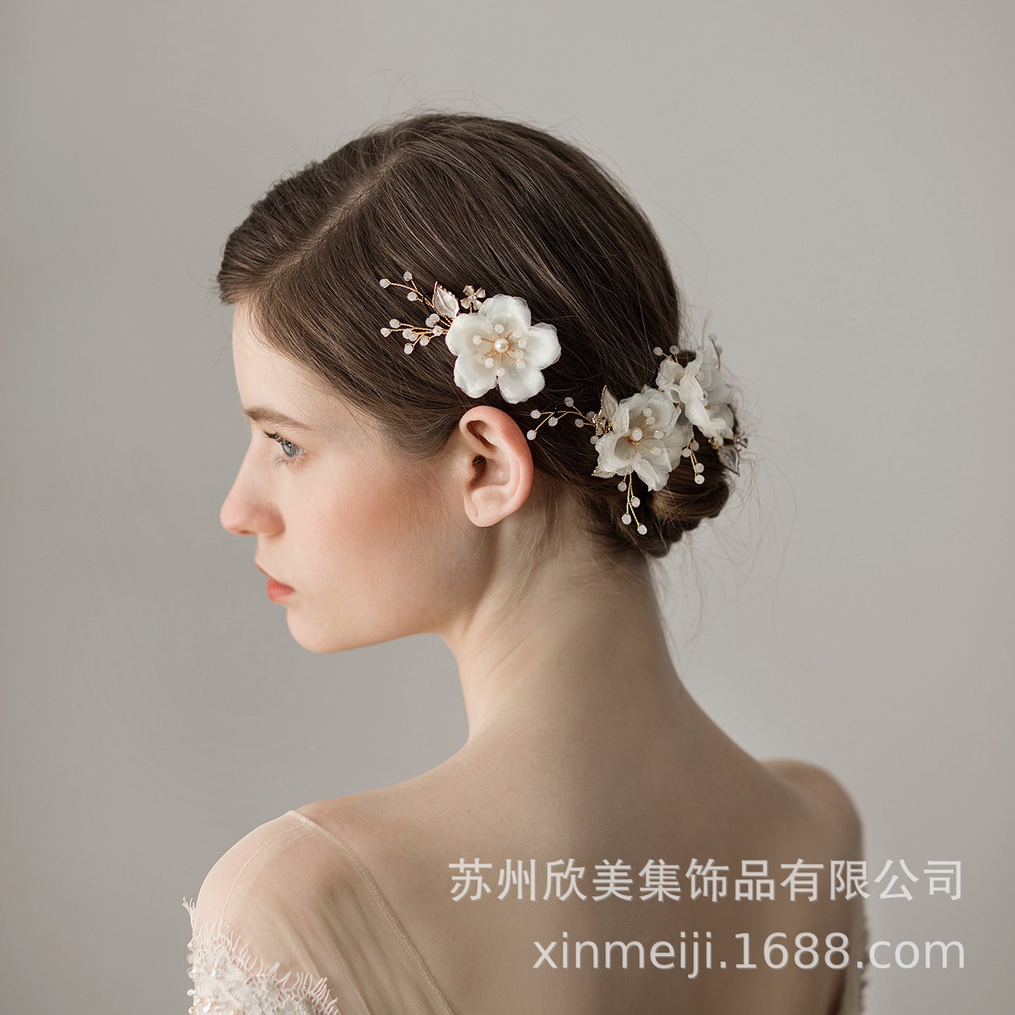 Bridal Headdress Super Fairy Sweet Chiffon Flower Hairpin Set Wedding Dress Accessories Wholesale