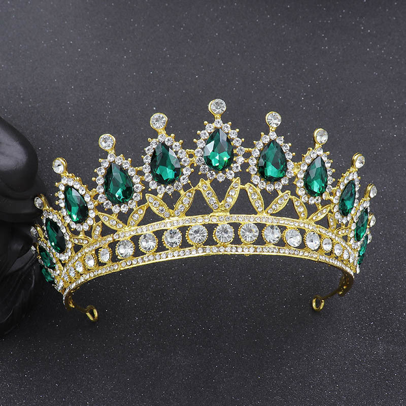 hair Crown European And American Bride Crown Baroque Drop-Shaped Diamond Princess Crown Performance Birthday Headdress Wedding Dress Accessories Crown LAS392